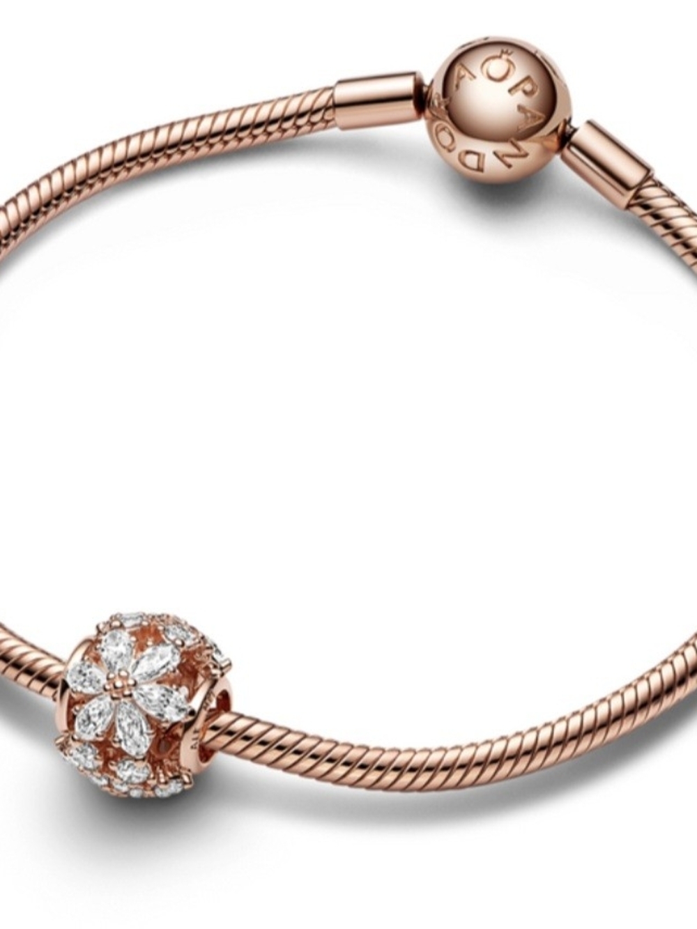 Pandora Rose Gold Sparkling Herbarium Cluster Round Charm 782383C01 - Picture 3 of 6